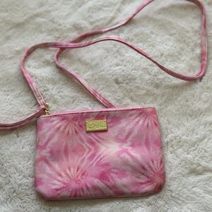 Betsey Johnson pink tie-dye crossbody bag/wristlet